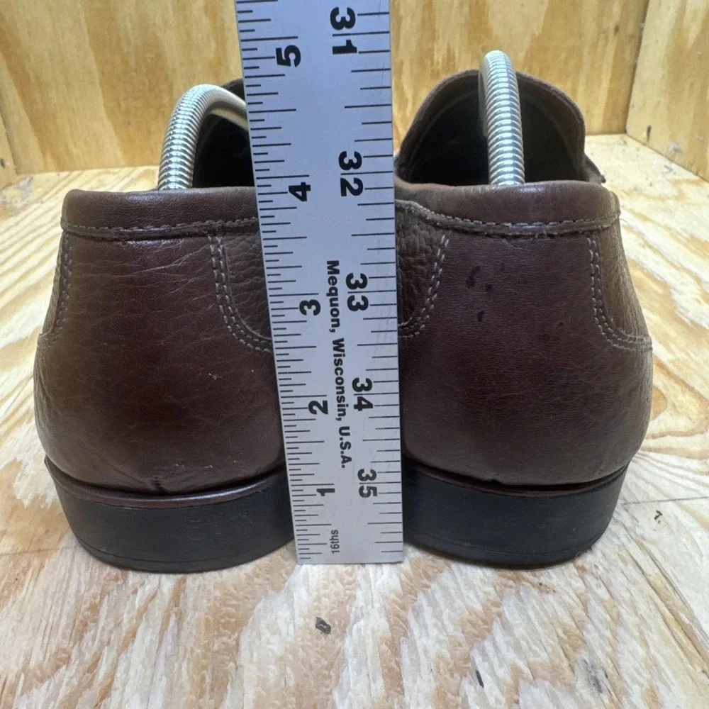 Sandro Loafers Men's 13D‎ Horsebit Pebbled Leather Brown Shoes Slip On Comfort